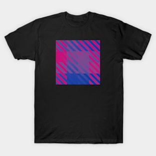 Bi Pride Diagonal Stripes Colored Checkerboard Pattern T-Shirt